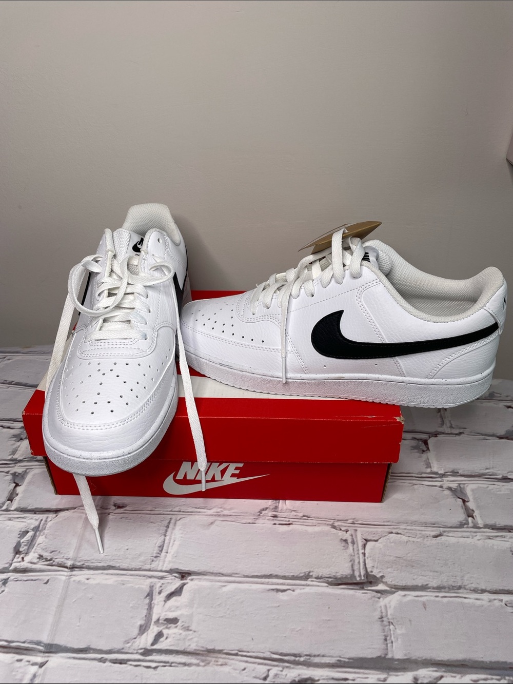 Nike Court Vision Low White and Black Sneakers